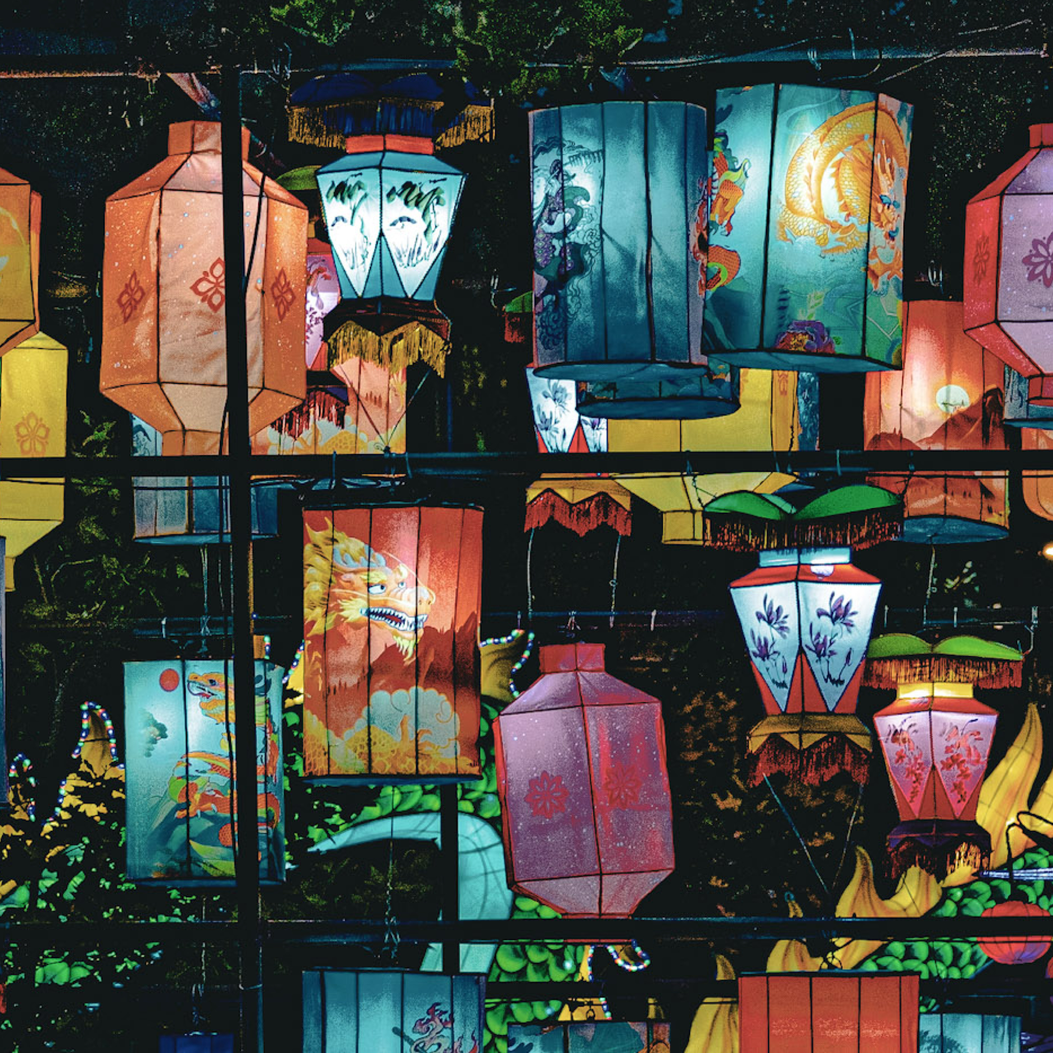 Lantern festival — dragon motif lanterns