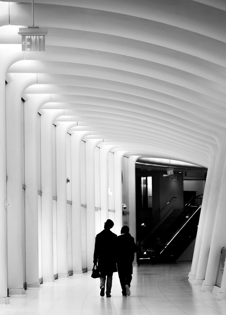 B&W architectural corridor